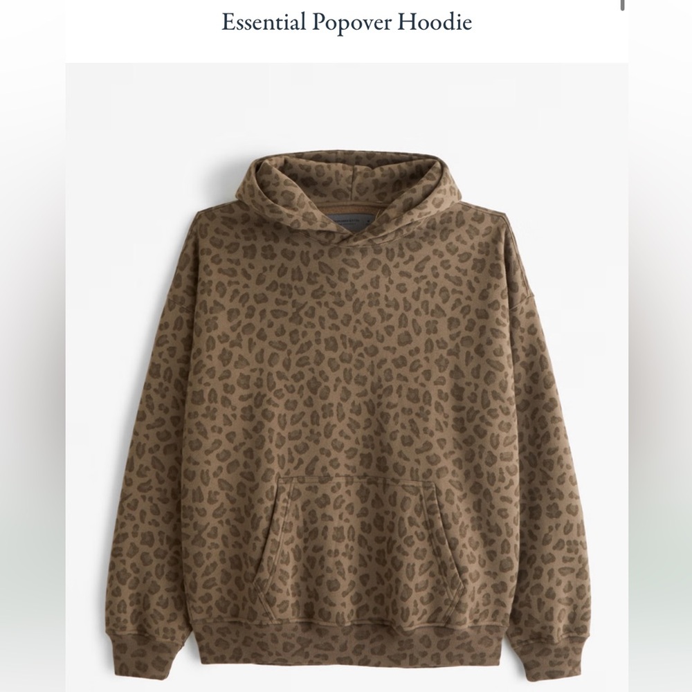 Abercrombie essential popover hoodie leopard